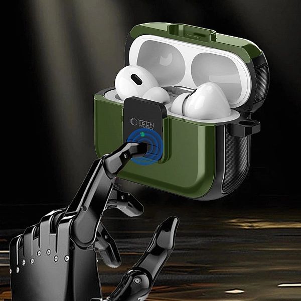 Tech-Protect Defender Hook Magsafe Apple Airpods Pro 1 / 2 Olive Green