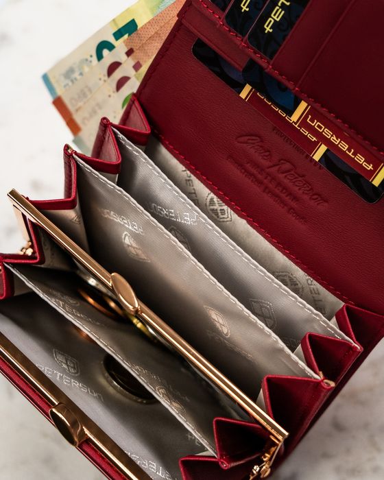 portfel damski skórzany ptn ph30-1-sh-1901 red