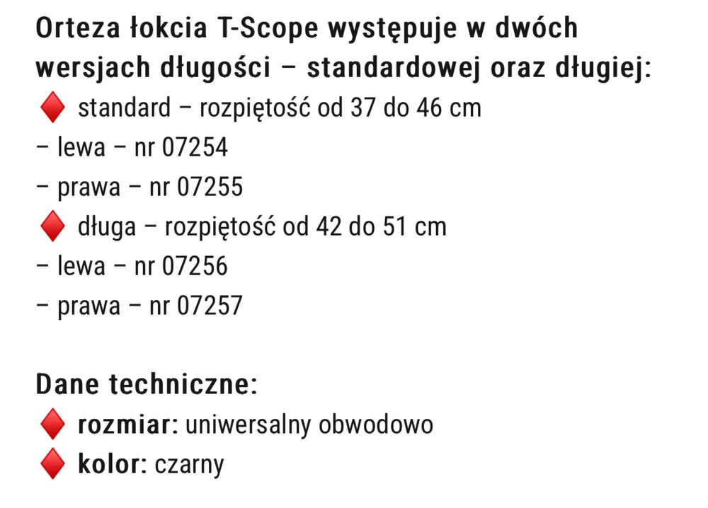 Orteza łokciowa T-Scope Breg 07254 lewa