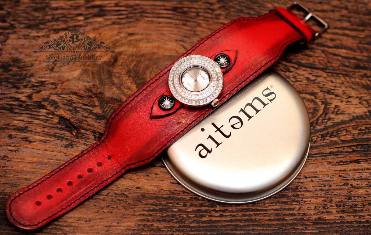 Zegarek AITEMS z ręcznie robionym skórzanym paskiem