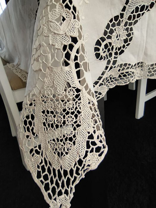 Toalha linho com 8 guardanapos