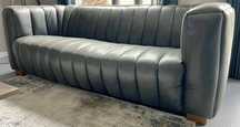Riviera Maison Sofa 3,5 Seater Skóra Charcoal|TRANSPORT