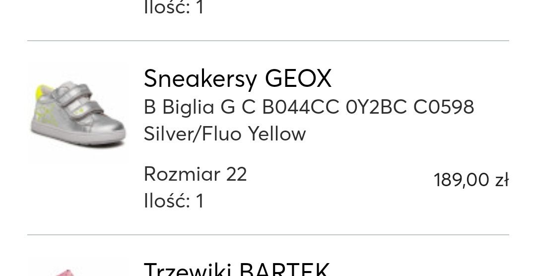 Trzewiki sneakersy srebrne seledyn neon r. 22 Geox respira