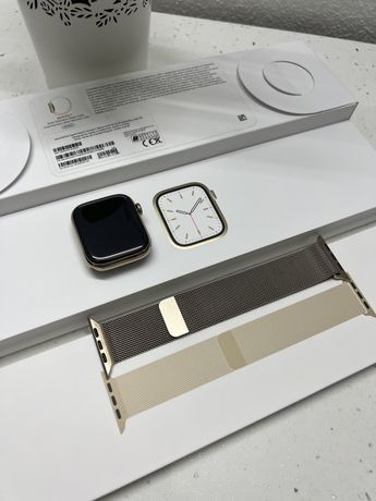 Apple Watch 7 45 mm Cellular || Aço Gold || Garantia até 2025