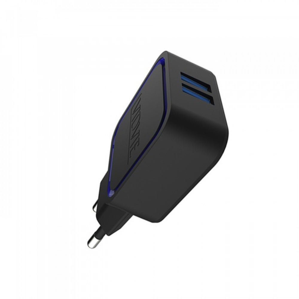 Ładowarka sieciowa 2x USB VIDVIE PLE202N Czarny