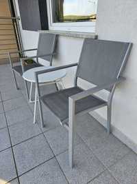 Krzesło aluminiowe ogród, balkon + stolik