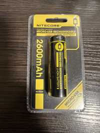 Акумулятор Nitecore NL1826R, 2600mAh,18650