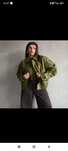 Hit kurtka over retro oliwka  khaki bomber Eco skóra ramoneska