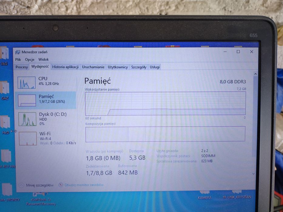 Pamięć  RAM 8 gb    2x4gb   kingston DDR3