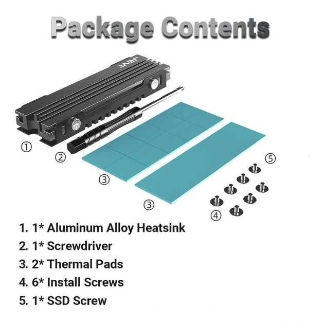 Радиатор JEYI для отвода тепла от SSD-накопителей формата M.2 2280