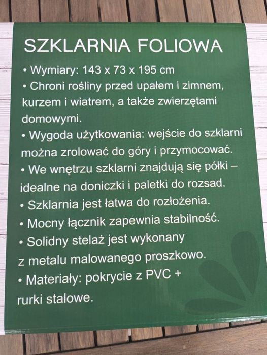 Szklarnia foliowa 195 cm