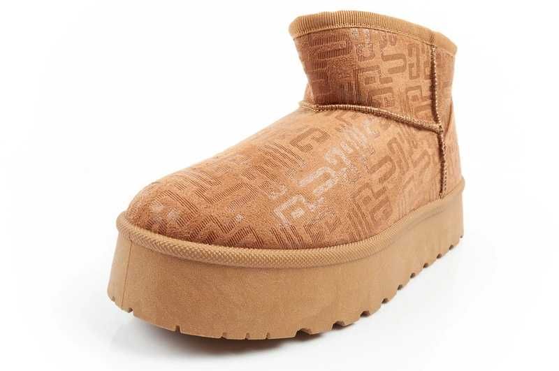 Lee Cooper śniegowce modne futerko ocieplane botki brązowe r. 36-41