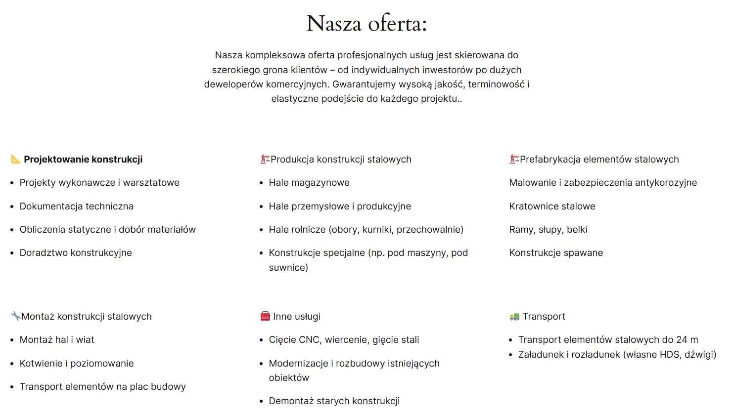 Producent Konstrukcji Stalowych, hale stalowe, konstrukcje wsporcze