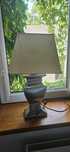 Srebrna lampa glamour z abażurem