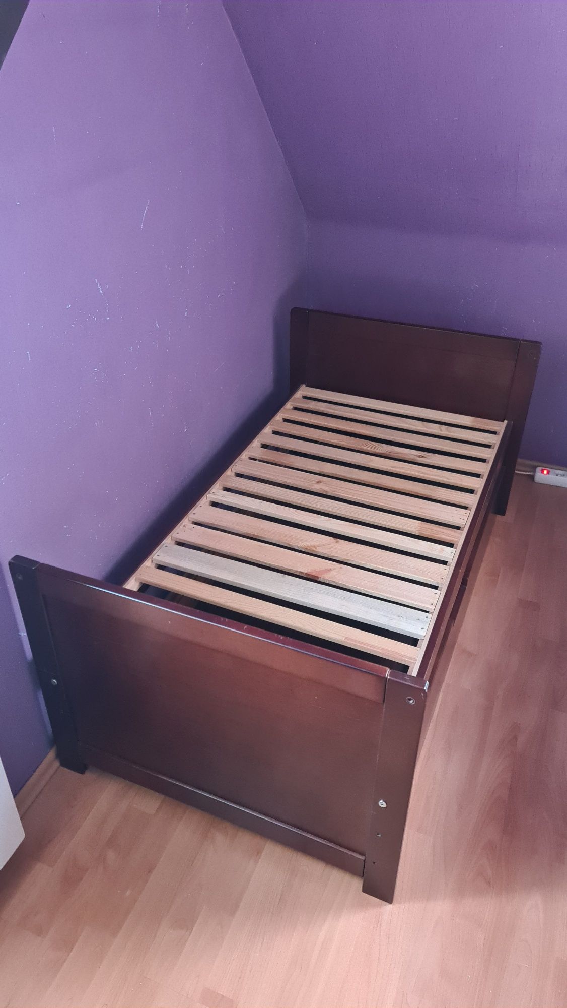 Łóżko dziecięce dwufunkcyjne 145x80 buk + materac + podkład
