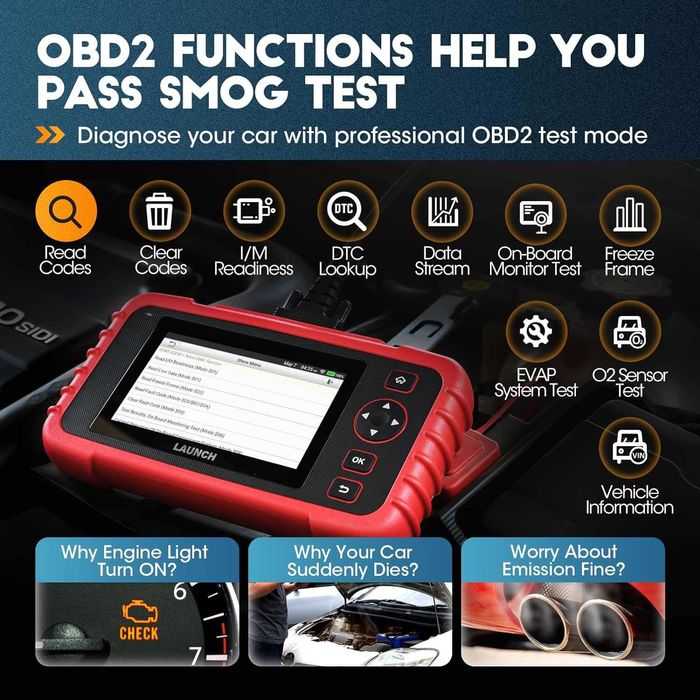 Launch CRP123X V2 Maquina Diagnóstico OBD Actualizações Grátis (NOVO)