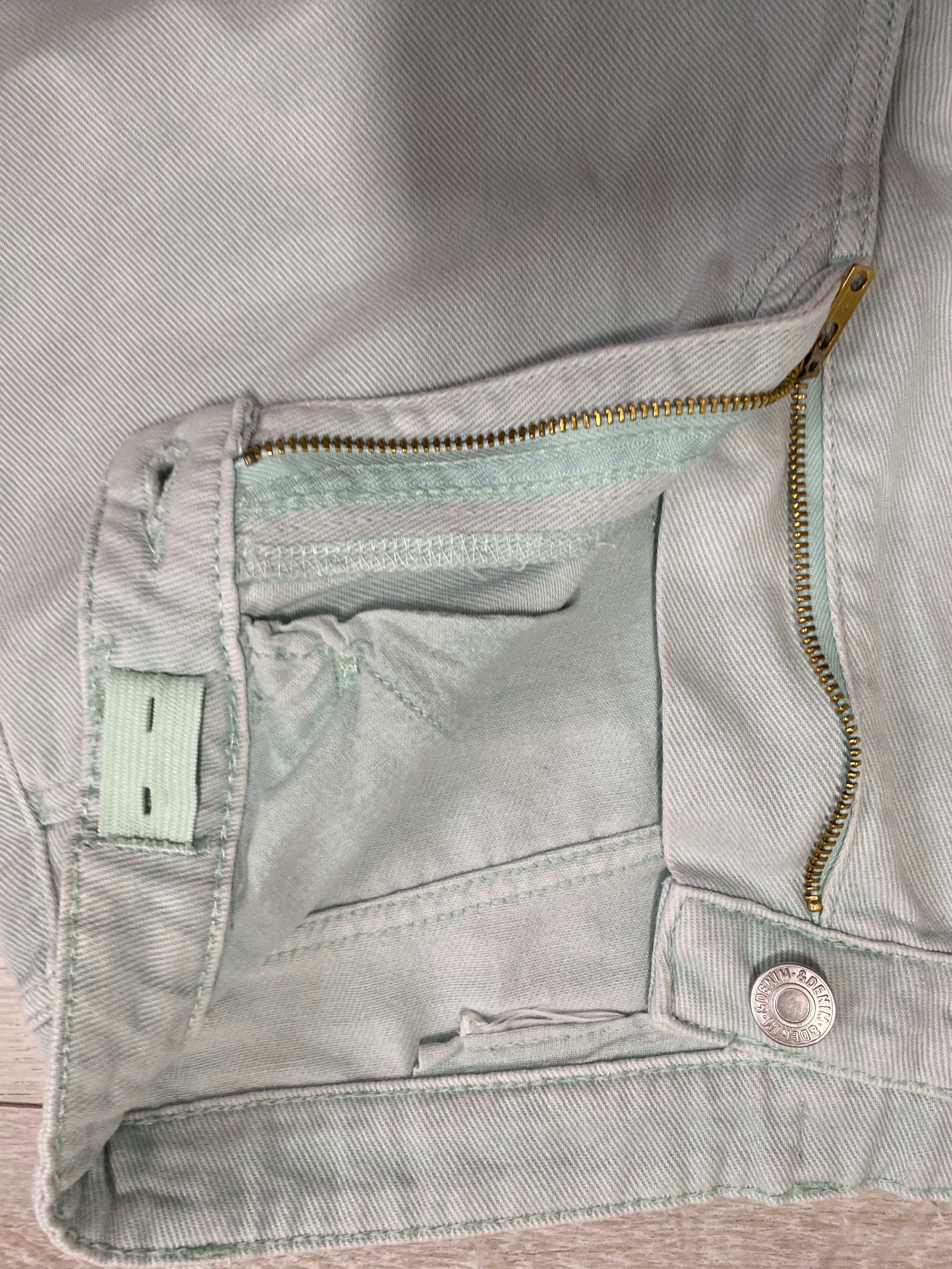 Miętowe spodnie z H&M