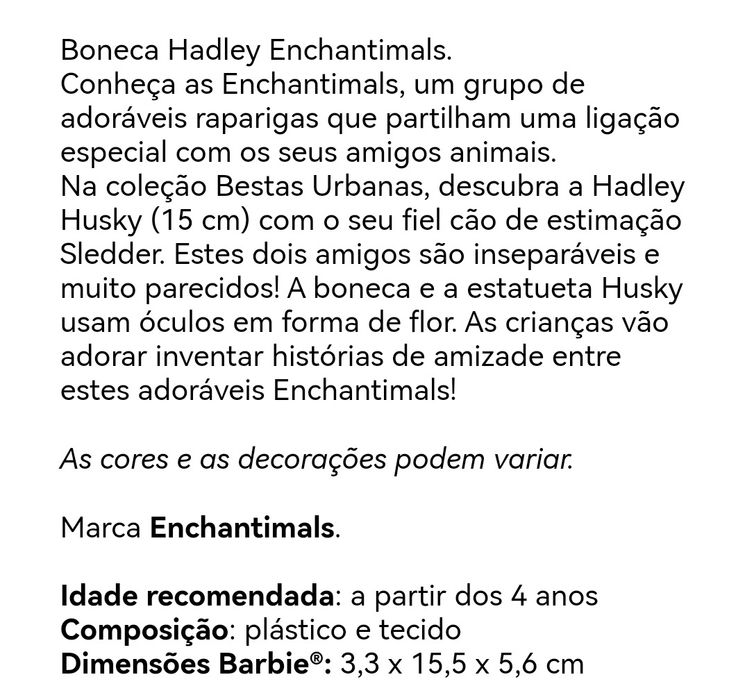 Enchantimals Boneca e seu pet