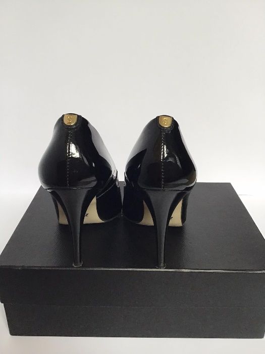 Buty szpilki ZEBRA czarne lakierki skóra rozmiar 37