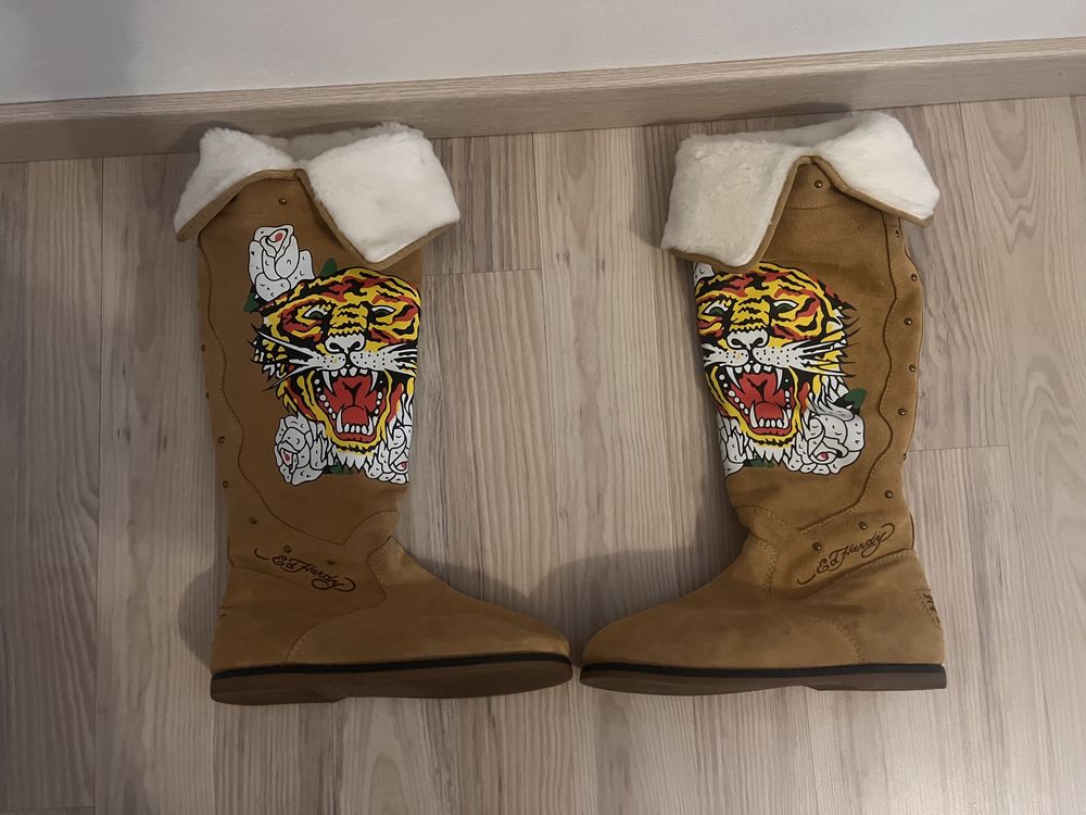 Unikatowe buty zimowe Ed Hardy rozmiar 40 jak NOWE