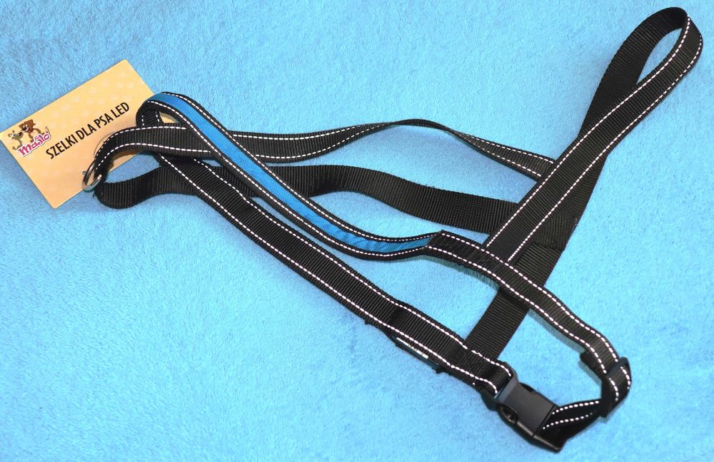 Szelki dla psa uprząż LED dla psa świecące szelki LED