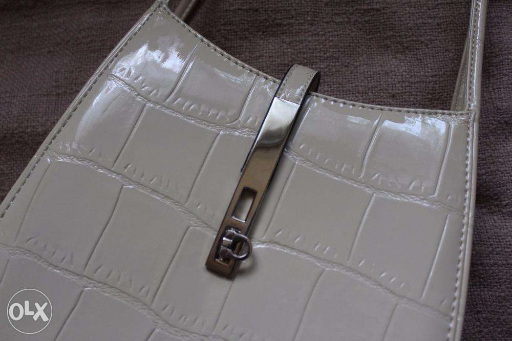 Біла подвійна сумка під крокодила Tosoco у вінтажному стилі