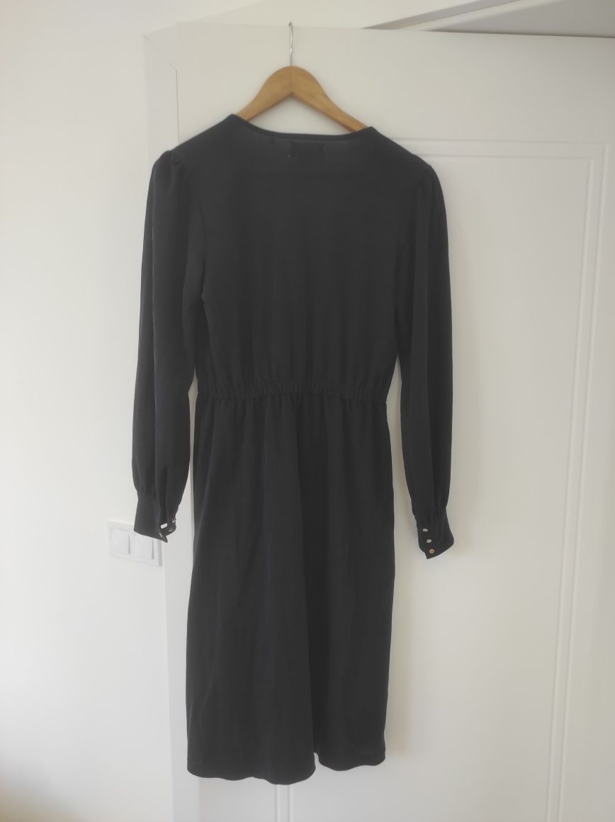 Granatowa sukienka klasyczna Midi 36 Lindex dress classic old money