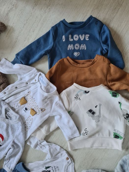 Ubranka dla dziecka, wyprawka niemowlęca r 62 h&m zima. Mega paka.