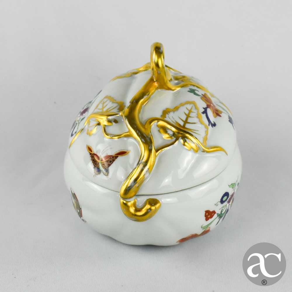 Caixa em forma de melão porcelana Vista Alegre, decoração Samatra
