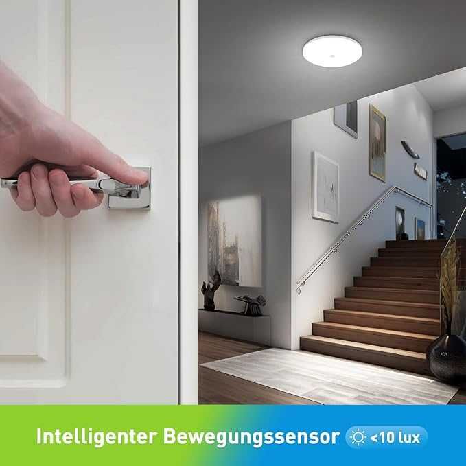 Yafido Plafon LED 18W z Czujnikiem Ruchu, 6500K, 30 cm