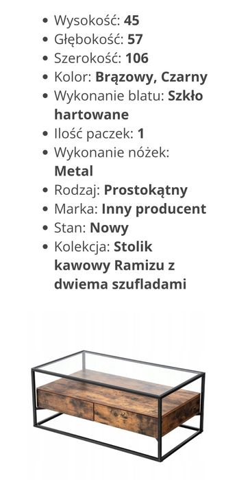 Stolik kawowy Loft
