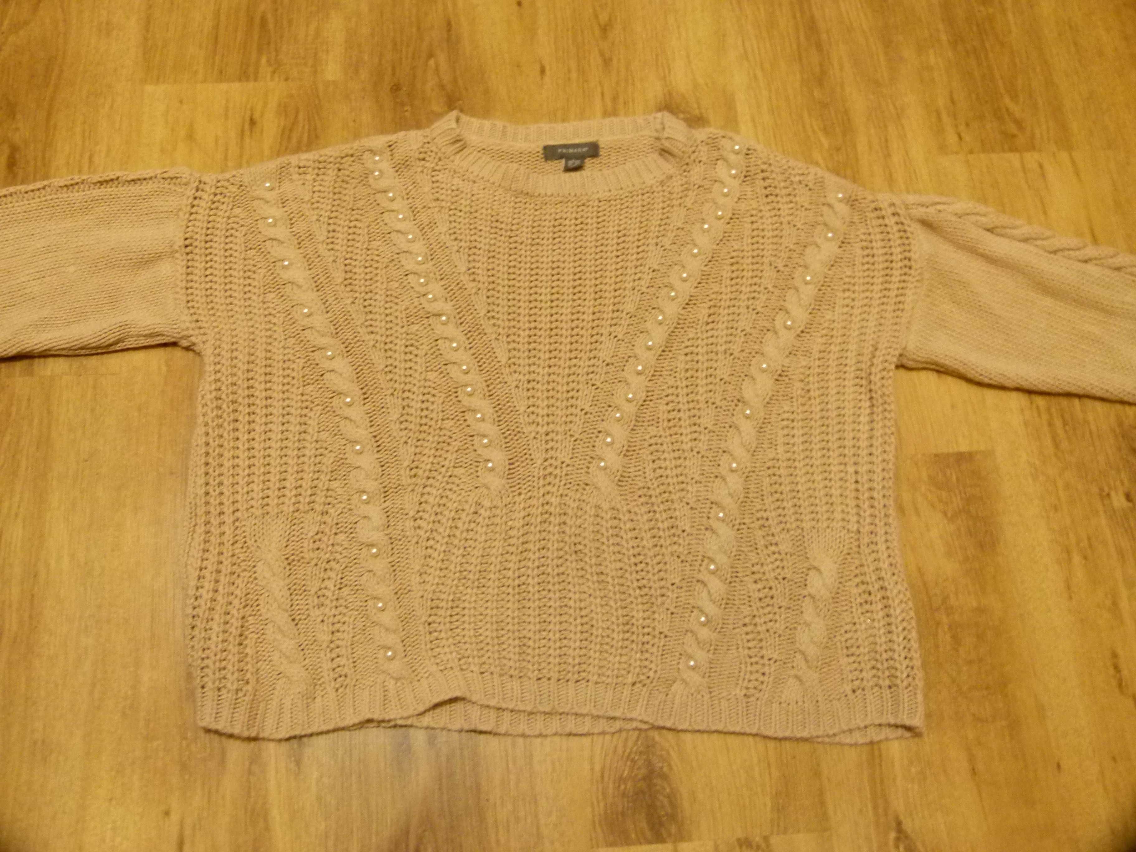 Primark sweter kremowy zimowy krótszy Oversize rozmiar Xl/XXL 42/44