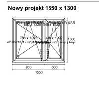 Okno winchester 1550x1300 trzyszybowe