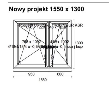 Okno winchester 1550x1300 trzyszybowe