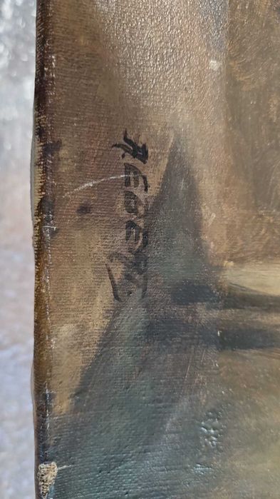 Продам  картину середина 19 века, холст, подписана