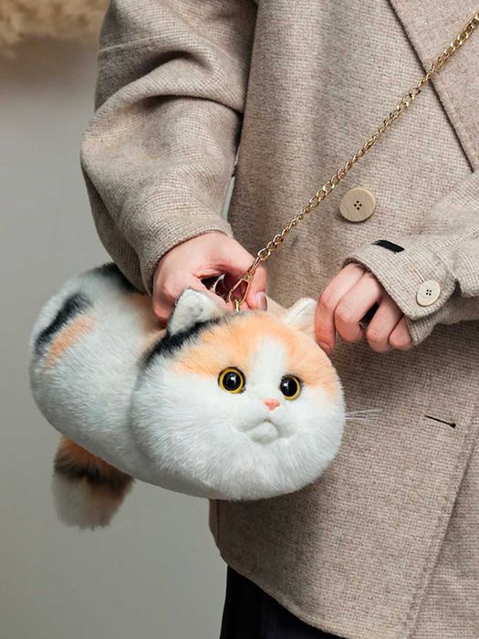 Плюшева жіноча сумка у формі кота