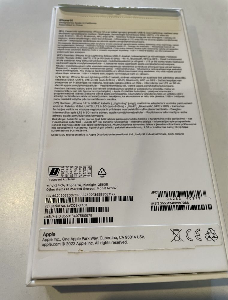iPhone 14 256GB Midnight – Nowy