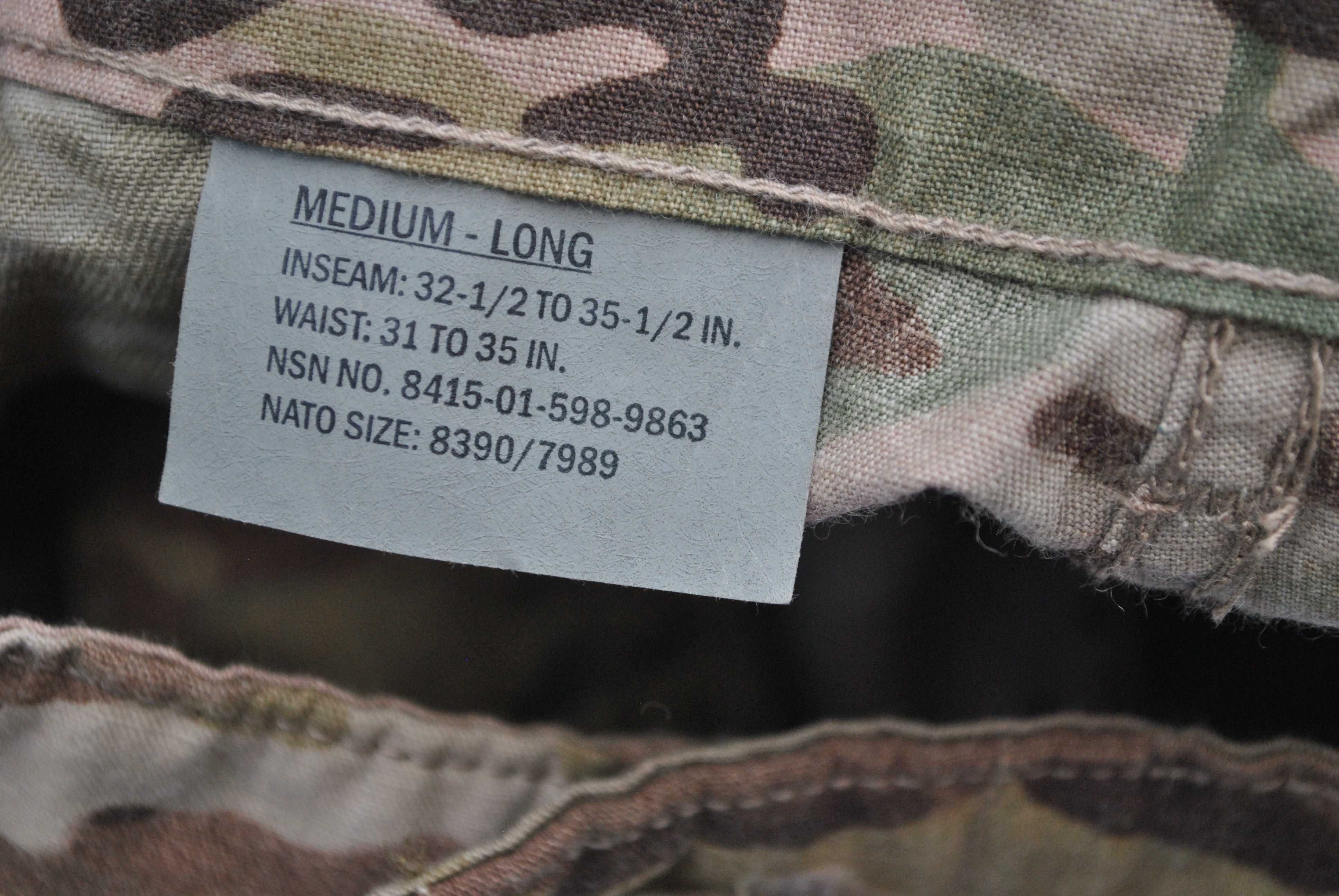 mundur multicam Army Combat Uniform scorpion US Army ML medium long