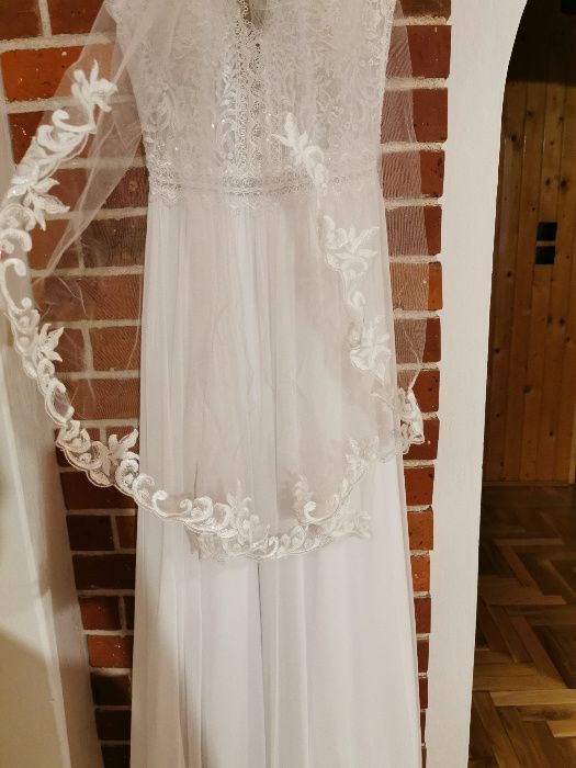 suknia ślubna z rozcięciem rozmiar 34 36 Juliet b