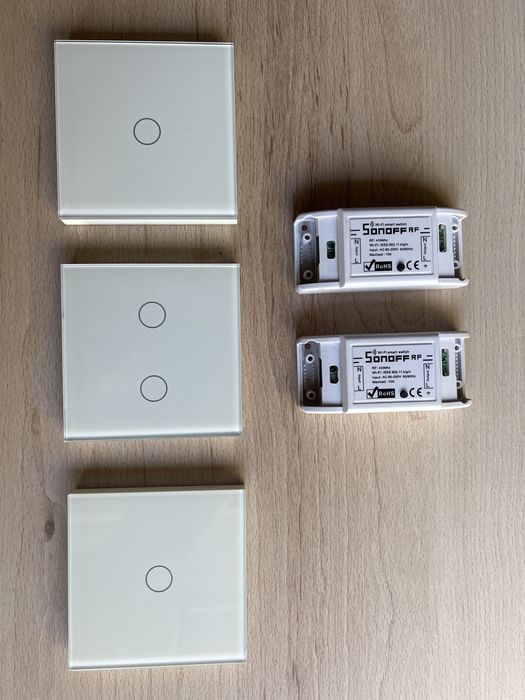 2 x przelacznik Sonoff WiFi i RF + 3 x wlączniki