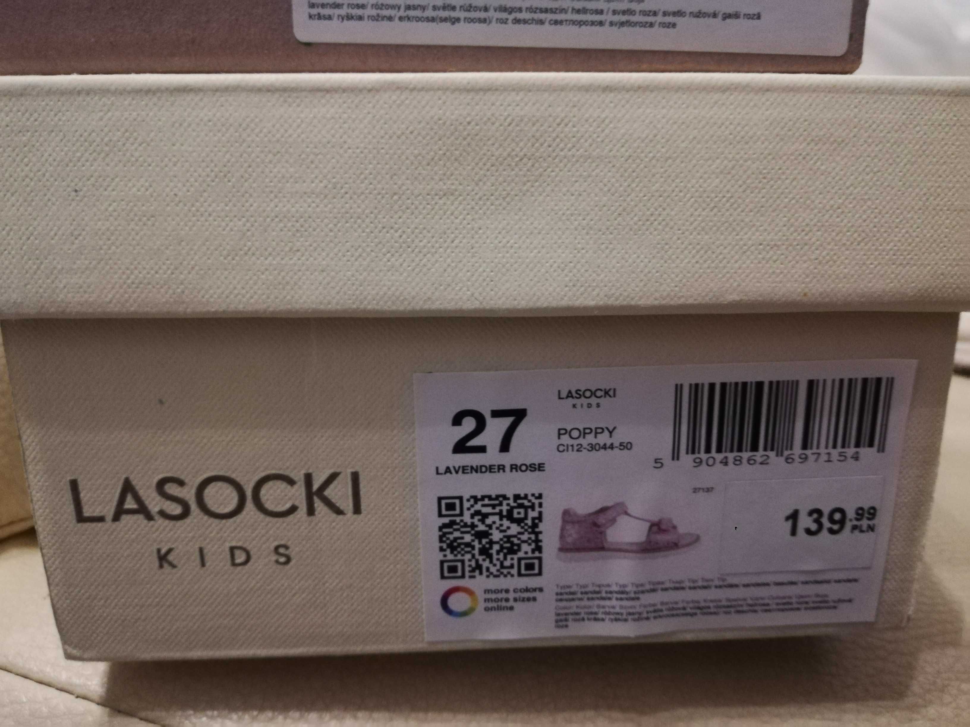 sandałki skórzane Lasocki 27 dziewczynka