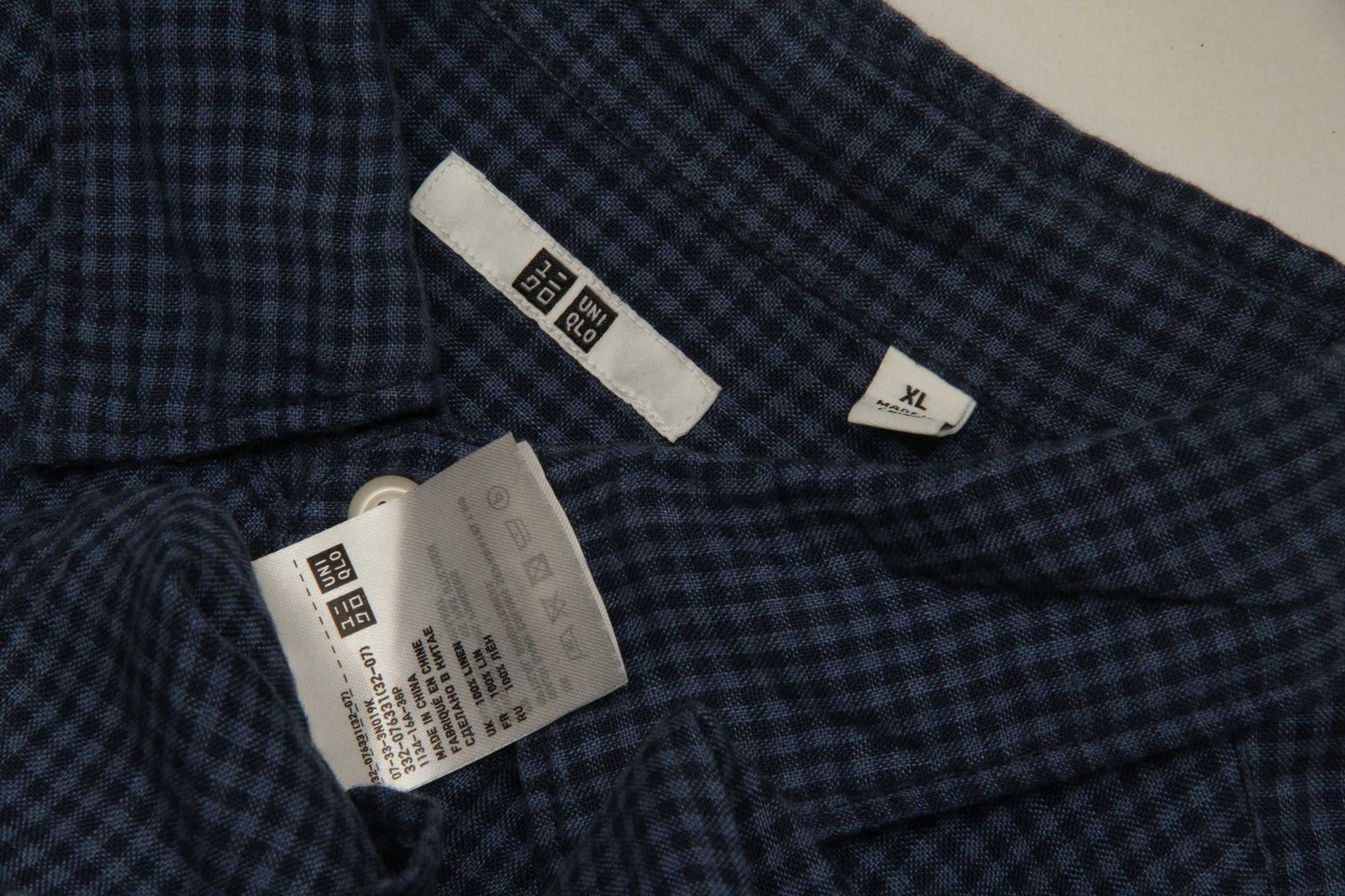 Uniqlo рр XL-xxl рубашка льняная рубашка из льна