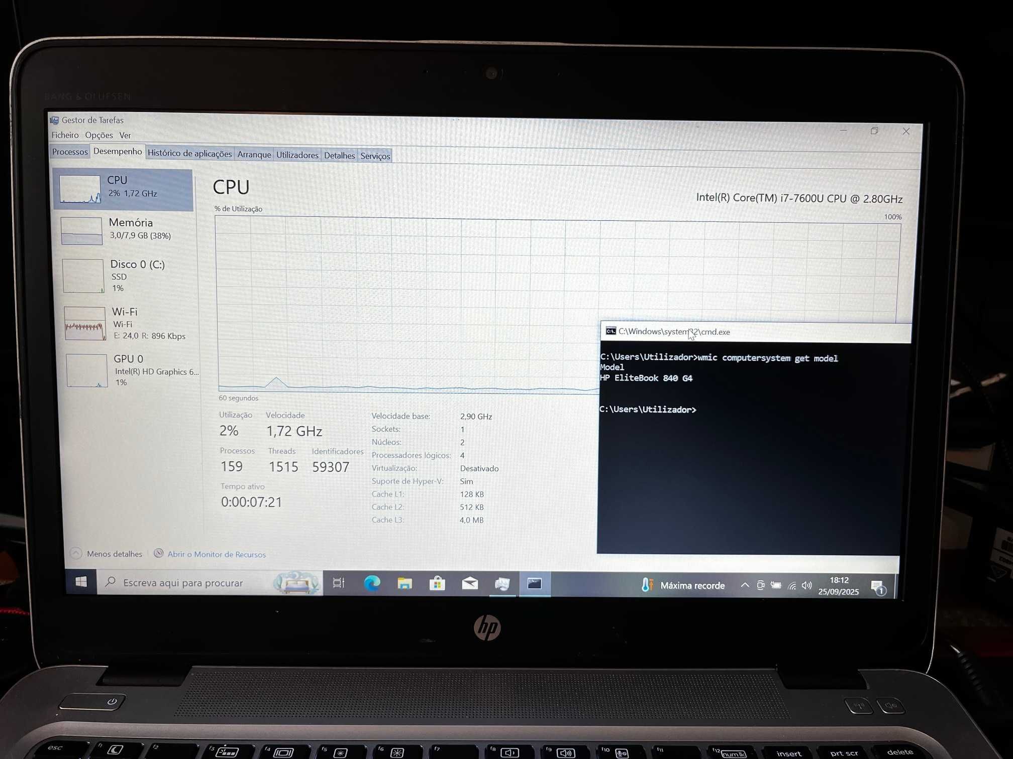 HP ProBook 840 G4 - i7-7600U 8Gb Ram 500Gb NVMe