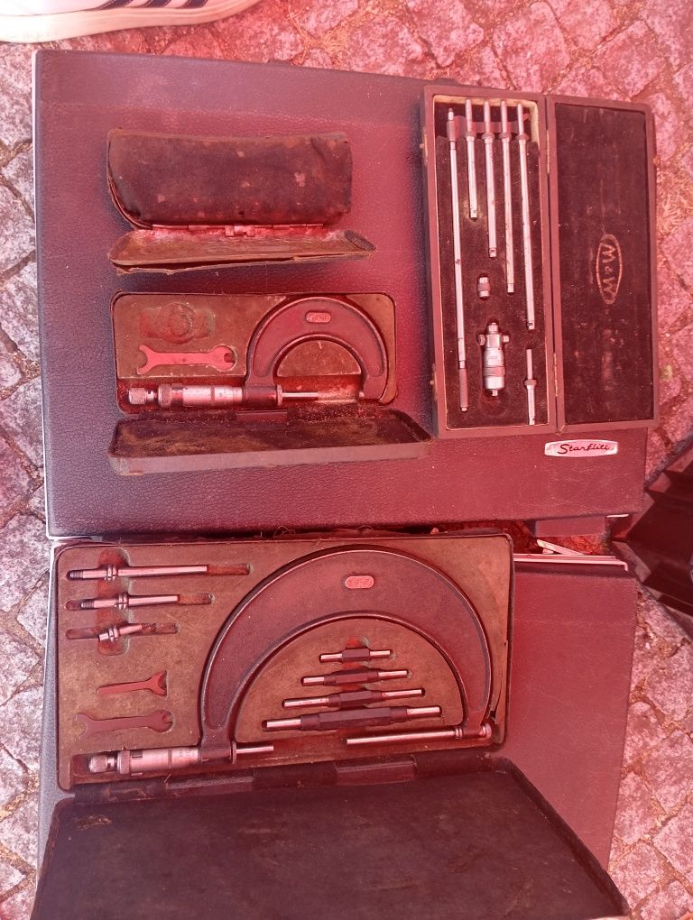 Conjunto de micrometros antigos