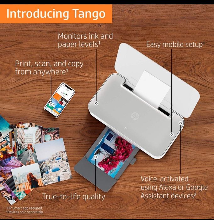 Drukarka HP Tango z Wi-Fi – ultra kompaktowa (389×246×91 mm)