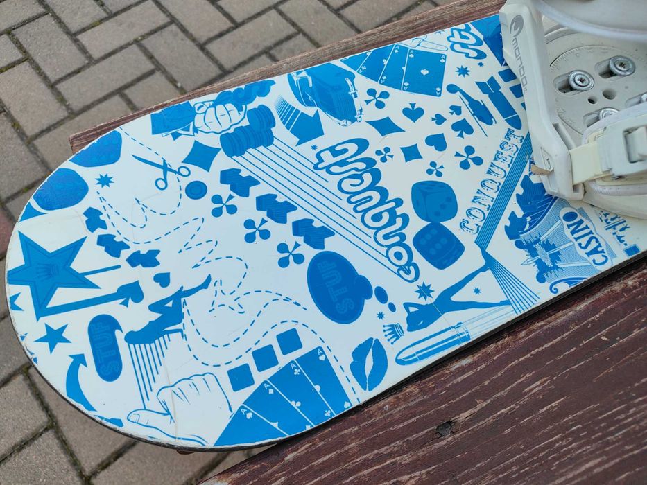 Deska snowboardowa 133 Stuf Conquest wiązania F2 Snowboard 133