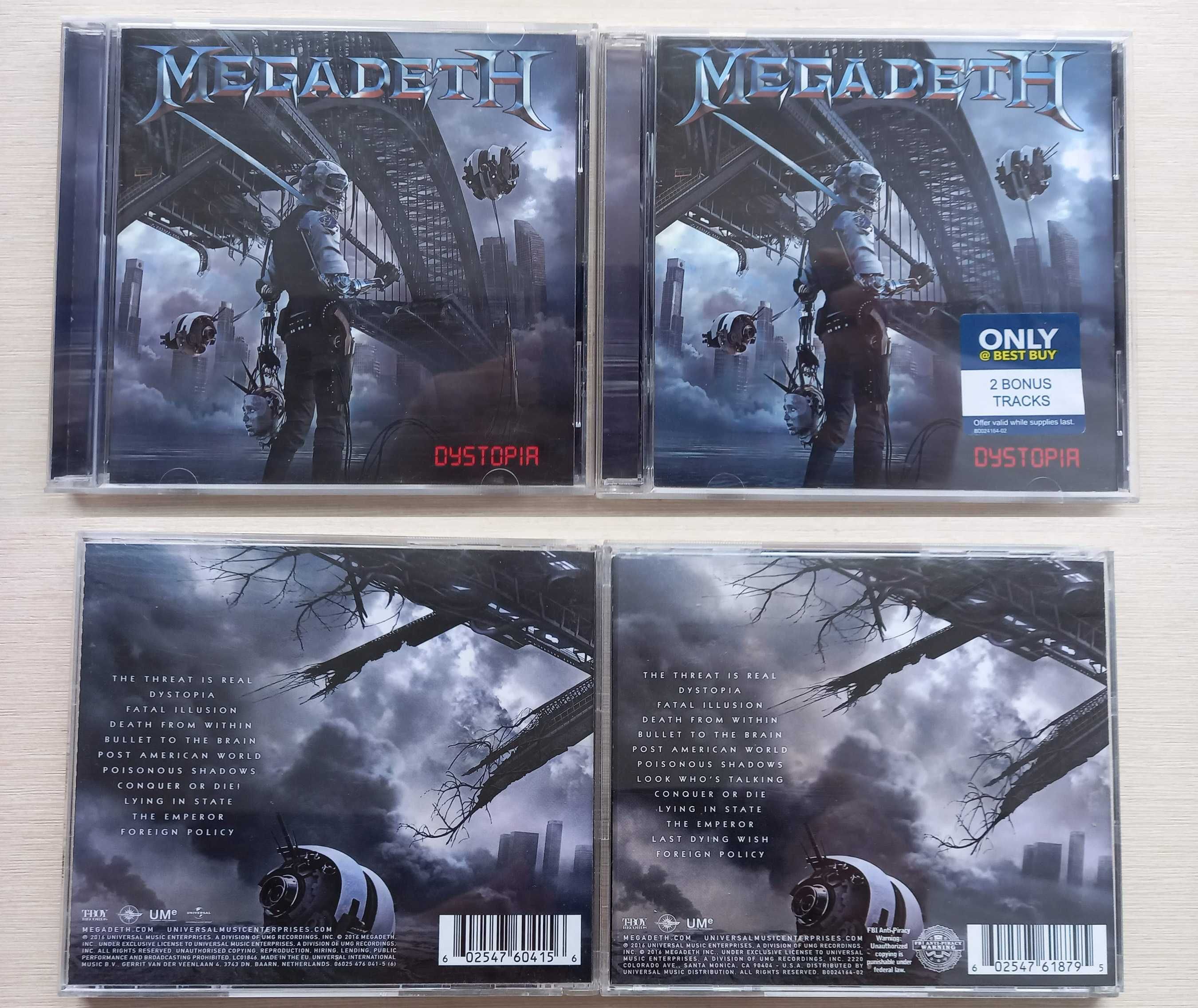 CD фирменные: MEGADETH Dystopia [US-версия с бонусами] + бокс с очками