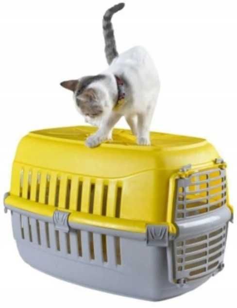 Transporter 50x30x30cm do 12kg dla kota psa żółty królika zwierząt