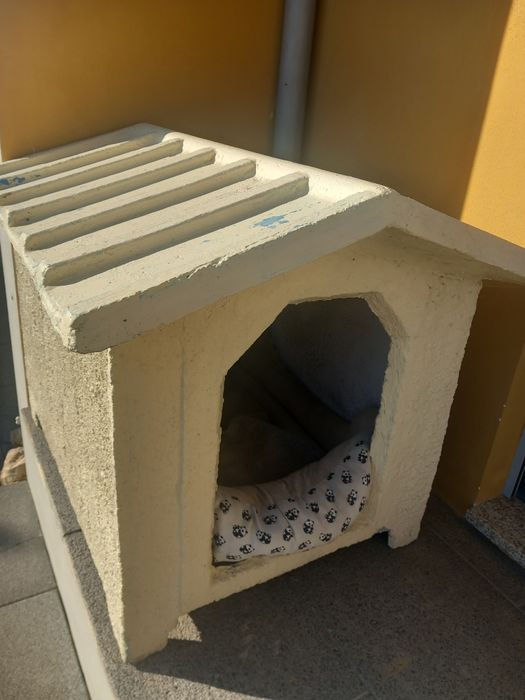 Casota de cão grande e robusta em cimento