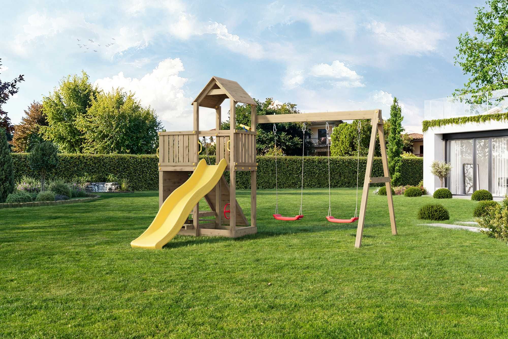 Plac zabaw Domek drewniany nowoczesny DARMOWA DOSTAWA 2-3 dni, atest
